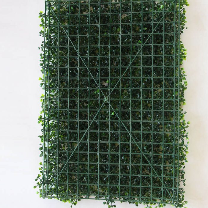 synthetic boxwood hedge wall panels back side