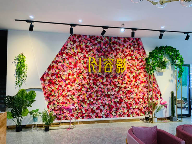 fake flower wall