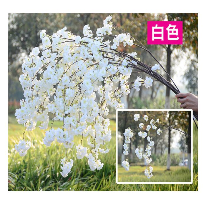 white artificial cherry blossom